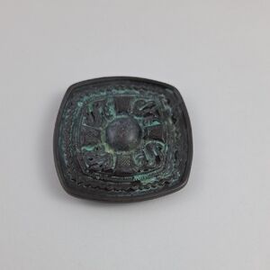 Antiqued Brass Celtic Cross Square Metal Belt Buckle